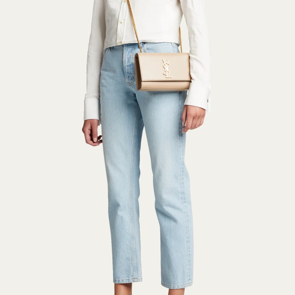 Authentic YSL Saint Laurent KATE SMALL CHAIN BAG IN GRAIN DE POUDRE MSRP $2,268! - Picture 10 of 17